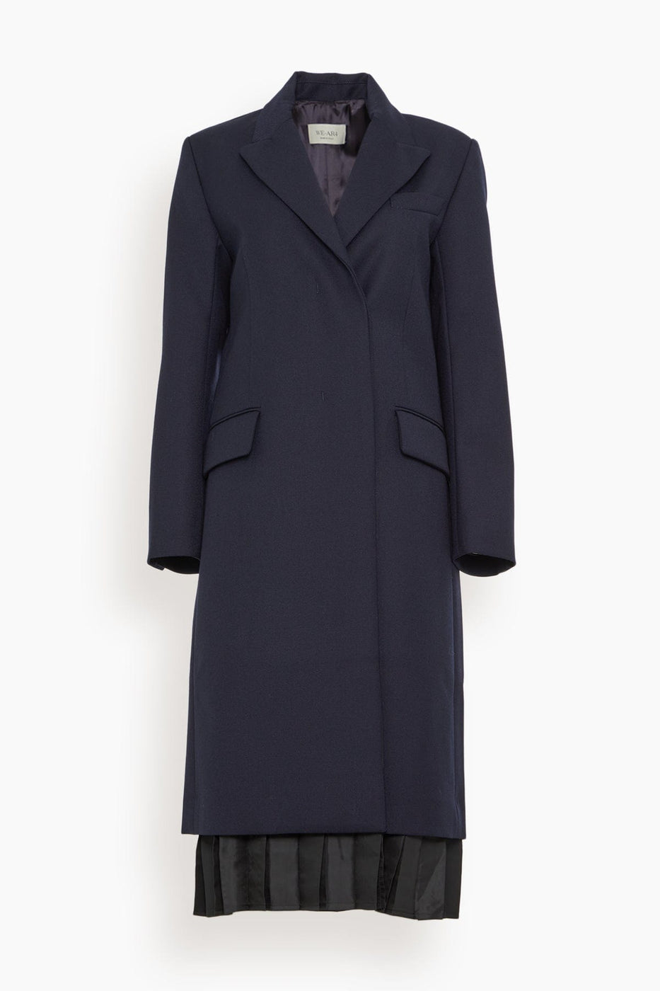 WE-AR4 Coats Gramercy Pleated Coat in Navy WE-AR4 Gramercy Pleated Coat in Navy