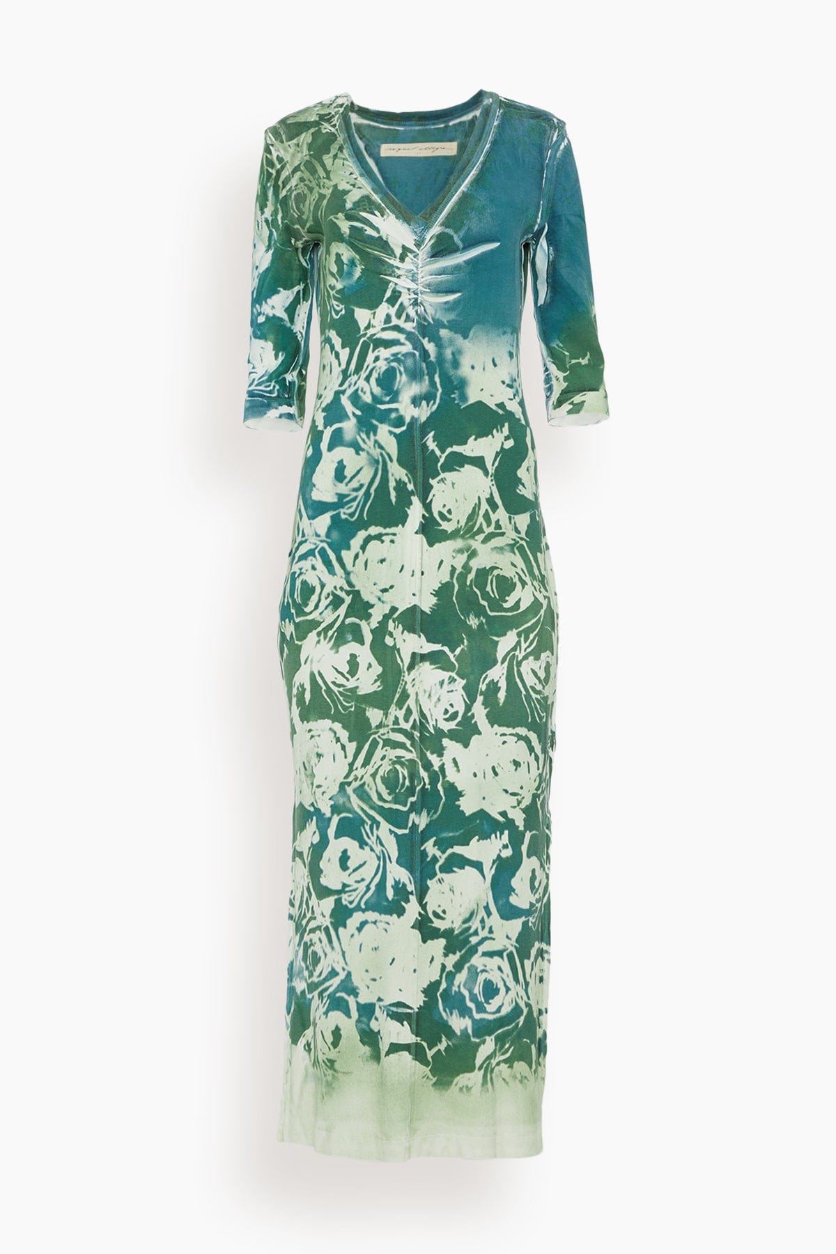 Raquel Allegra Dresses Bailey Dress in Teal Army Rose
