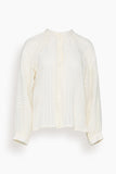 Lemlem Mita Button Up Blouse in Lacee Cream