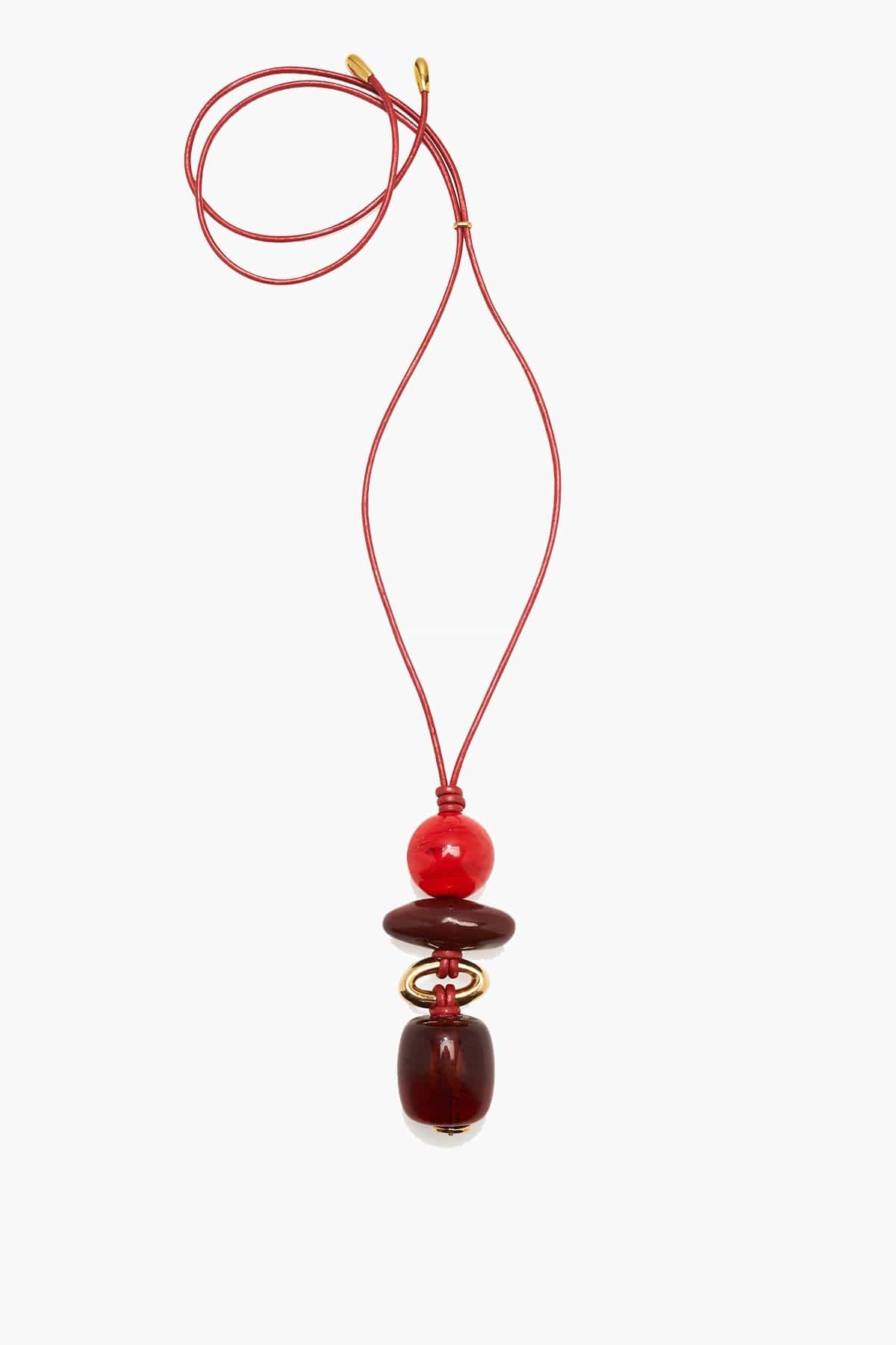 Lizzie Fortunato Museo Cord II Necklace in Bordeaux/Red