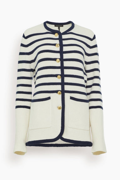 Rag And Bone Sweaters Nancy Long Stripe Cardigan in Ivory Rag & Bone Nancy Long Stripe Cardigan in Ivory