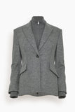 Simkhai Jackets Auden Knit Combo Blazer in Warm Gray