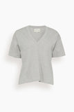 Loulou de Saison Faaa V-Neck T-Shirt in Grey Melange