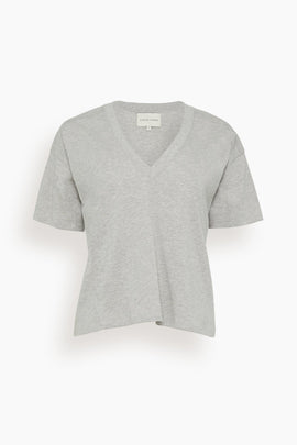 Faaa V-Neck T-Shirt in Grey Melange
