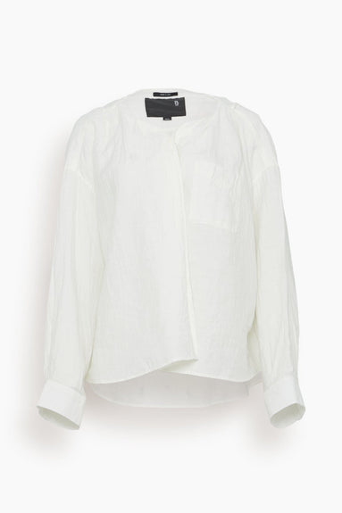 R13 Tops Twisted Neck Shirt in White