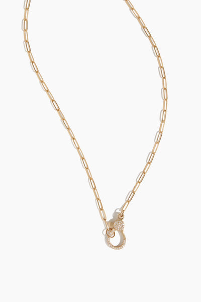 20" Paperclip Chain with Diamond Clasp in 14k Yellow Gold