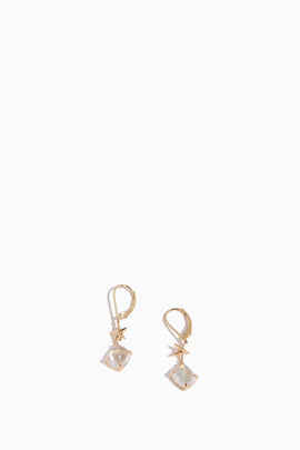 Moonstone Starfish Earrings in 18k Yellow Gold