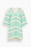 Lemlem Belkis V-Neck Caftan in Chereka Green