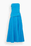 Simkhai Arie Strapless Bustier Midi Dress in Oasis Blue
