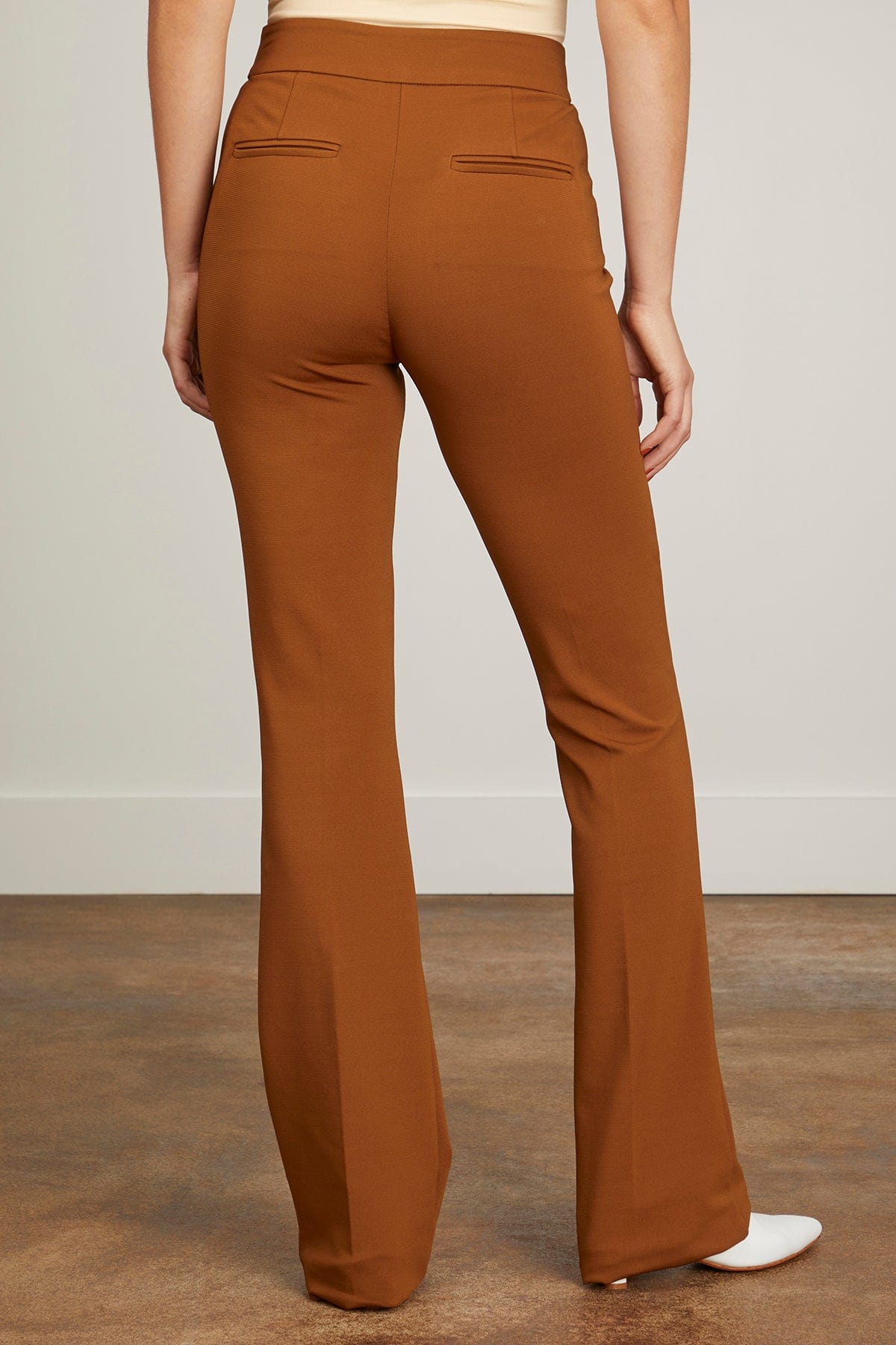 Callas Milano Unclassified Danae Stretch High Waisted Fit and Flare Trouser in Caramel Brown Callas Milano Danae Stretch High Waisted Fit and Flare Trouser in Caramel Brown