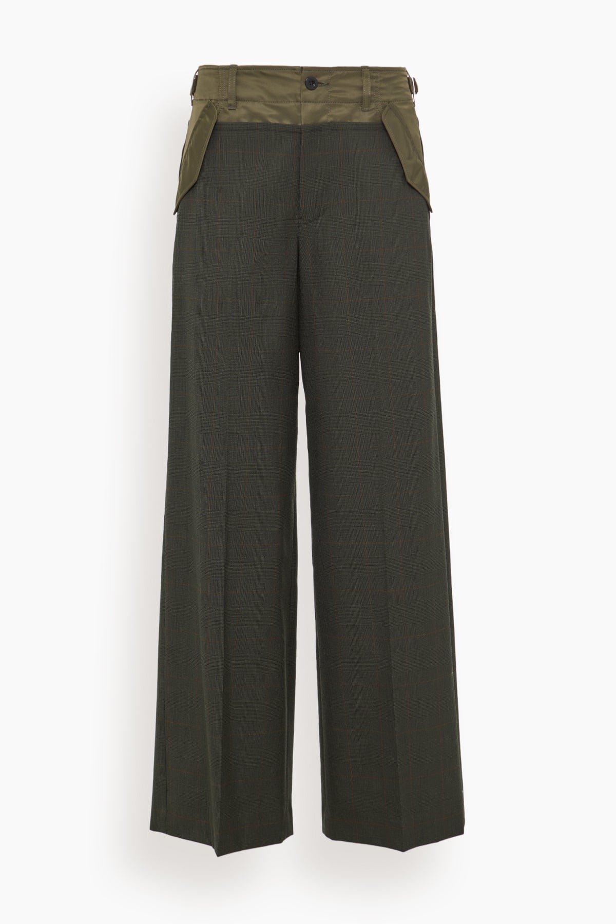 Sacai Glen Check Pants in Khaki