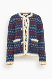 Sea Preston Knit Tie Front Cardigan in Navy