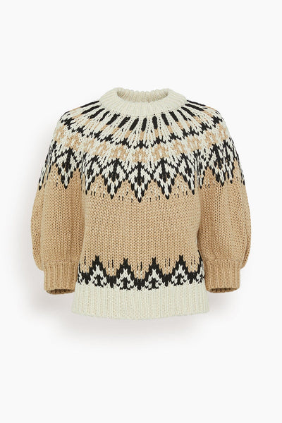 Marty Sweater in Ivory Fairisle