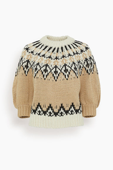 Altuzarra Sweaters Marty Sweater in Ivory Fairisle Marty Sweater in Ivory Fairisle