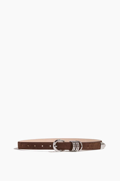 Hollyhock Suede Belt in Chocolate/Silver