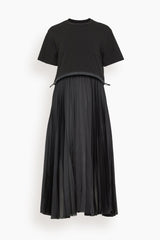 Sacai Cotton Jersey x Satin Dress in Black – Hampden Clothing