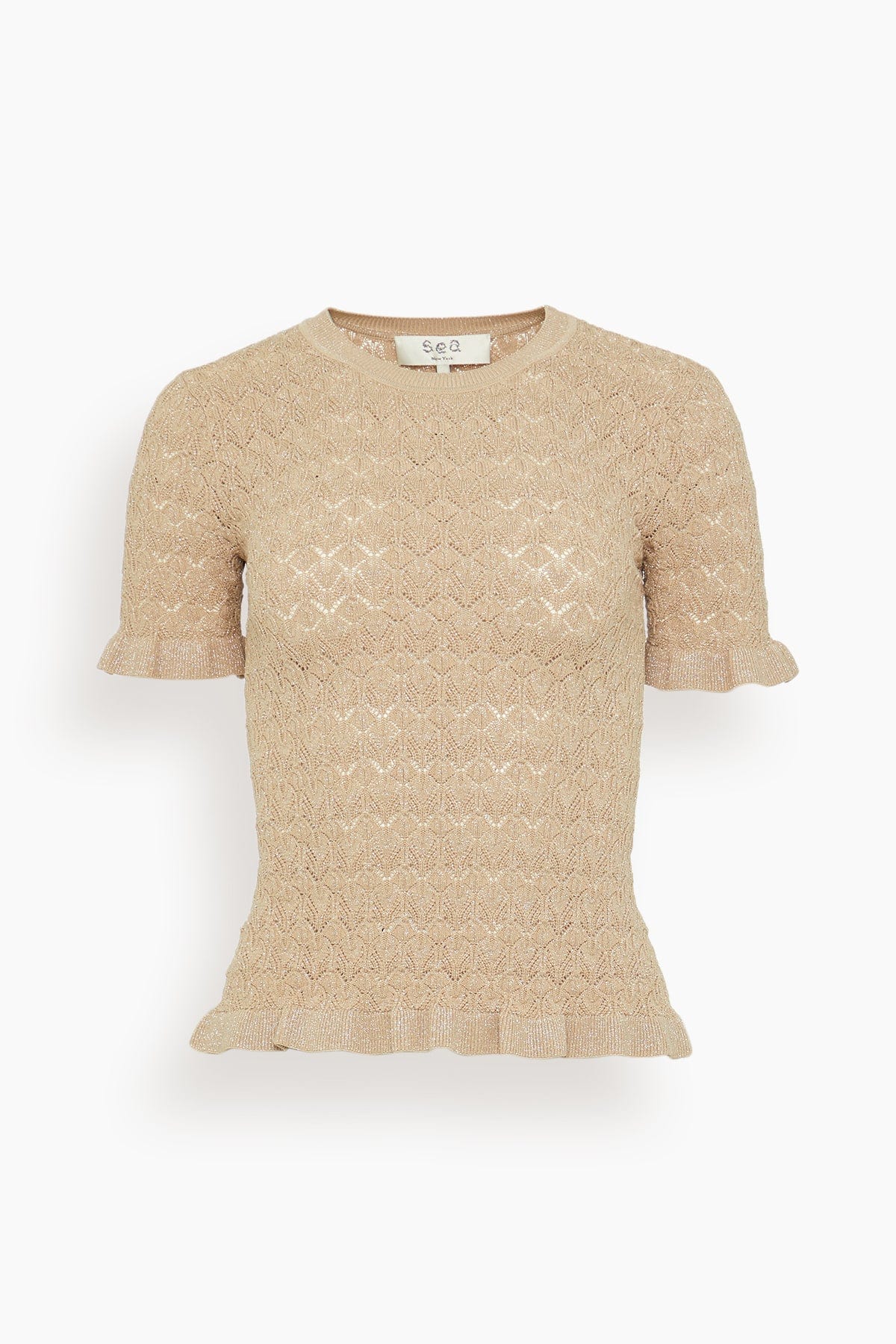 Sea Ruby Knit Tee in Champagne