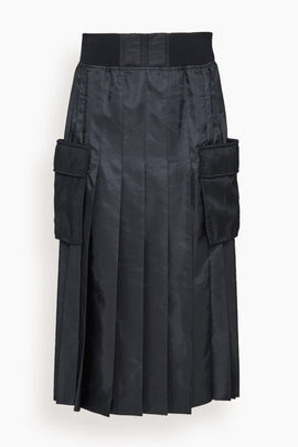 Nylon Twill Skirt in Black