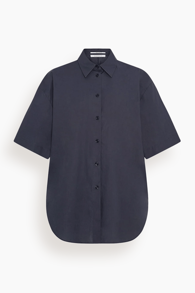Poplin Short Sleeve Shirt in Midnight