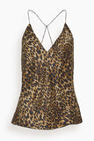 Nili Lotan Emile Cami Top in Vintage Leopard Print