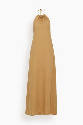 Lelia Halterneck Dress in Khaki