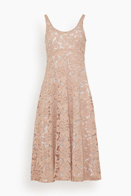 Lacy Dream Dress in Burnt Tan