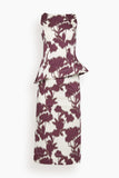 Amir Taghi Danielle Dress in Ecru/Burgundy