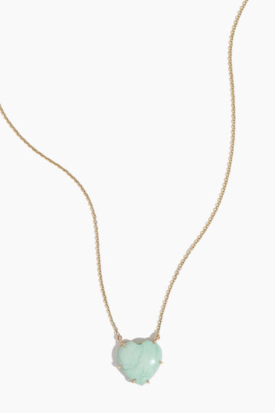 Turquoise Heart Necklace in 14k Yellow Gold