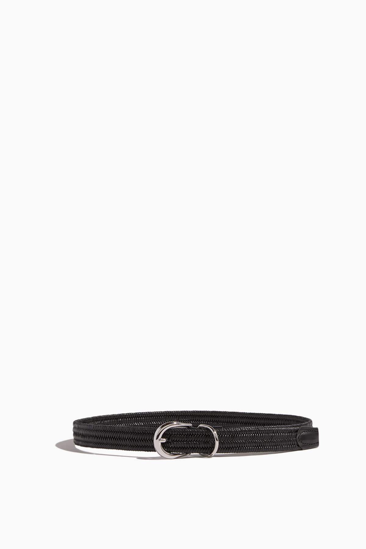 Dehanche Hollyhock Loom Braided Belt in Black/Silver