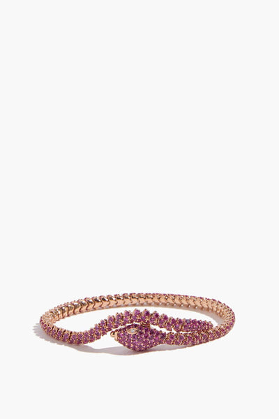 Pink Sapphire Serpent Bracelet in 18k Rose Gold