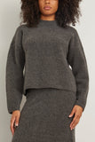 Clea Sweaters Alva Boucle Cocoon Knit Top in Charcoal Clea Alva Boucle Cocoon Knit Top in Charcoal