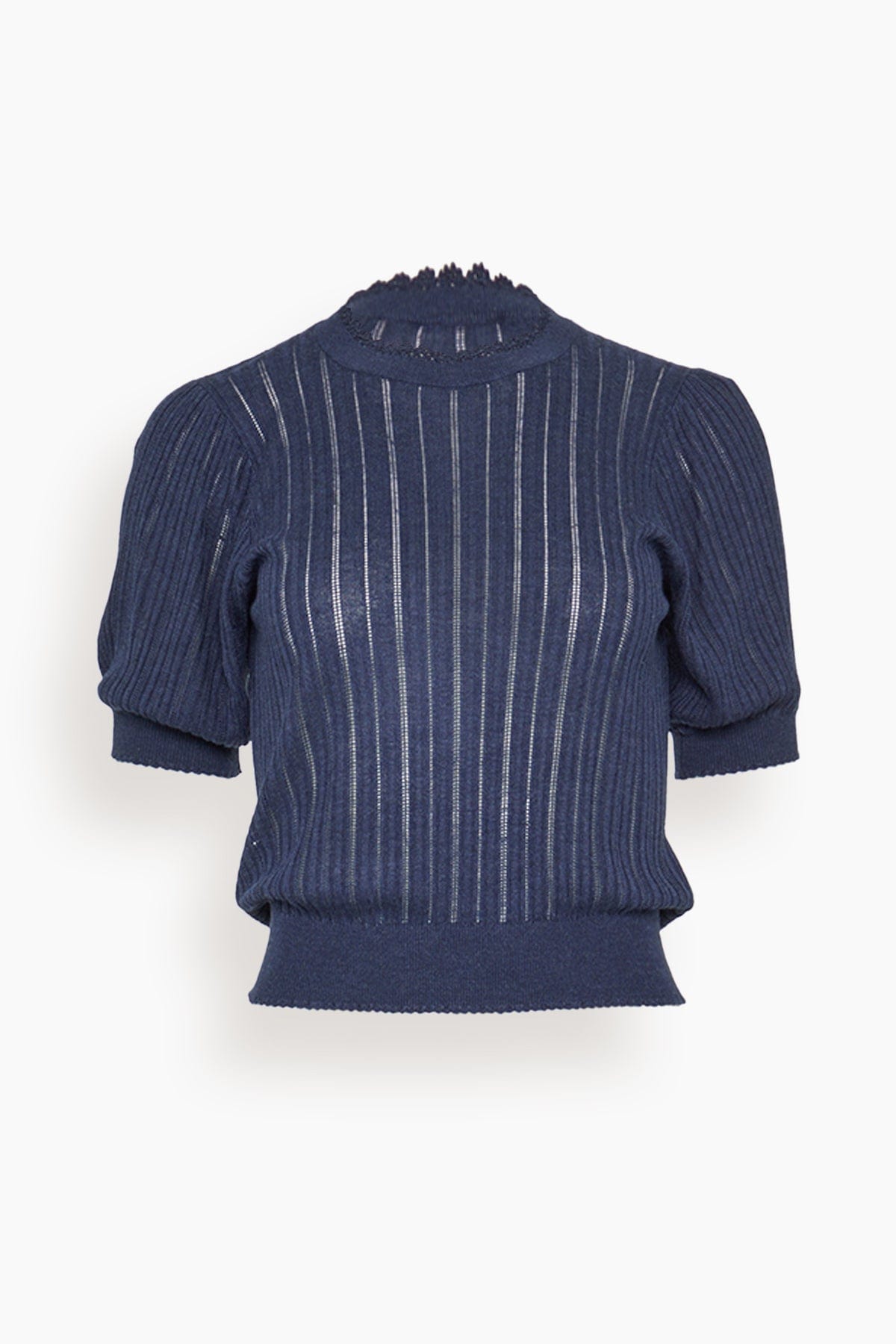 Ulla Johnson Gemma Short Sleeve Knit Top in Midnight