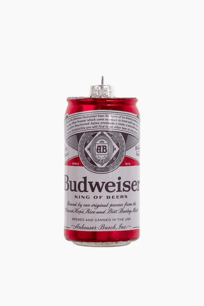 Glass Budweiser Can Ornament