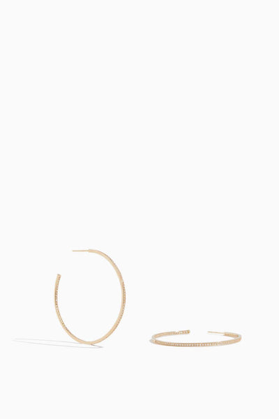 Perfect Pave Hoops in 14k Yellow Gold