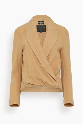 Twisted Lapel Top in Camel