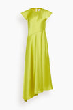 Tanya Taylor Violeta Dress in Chartreuse