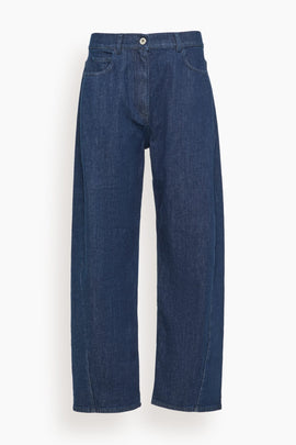 Denim Curved Pant in Indigo