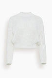 Forte Forte Sweaters Chamois Tape Roundneck Sweater in White