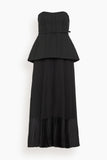 Simkhai Dresses Prisca Belted Bustier Tea Length Dress in Black Prisca Belted Bustier Tea Length Dress in Black