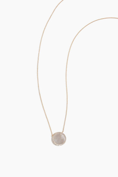 Vintage La Rose Necklaces Mother of Pearl Circle Necklace in 14k Yellow Gold