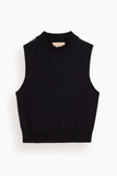 Plan C Intarsia Cotton Knit Vest in Black
