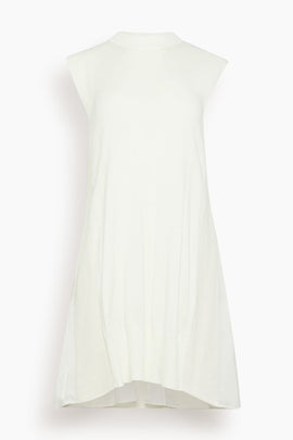 Denim x Knit Dress in Off White