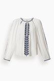 Etoile Isabel Marant Lena Top in Ecru/Blue