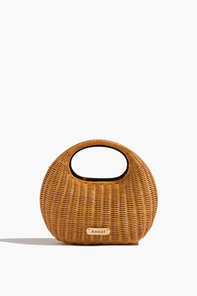 Rattan Round Bag in Natural