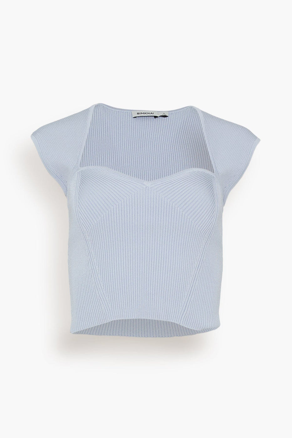 Simkhai Tops Abia Cropped Tee in Blue Haze