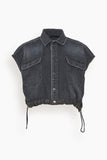 Sacai Tops Denim Shirt in Black