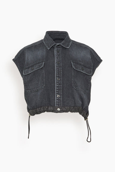 Sacai Tops Denim Shirt in Black