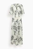 Forte Forte The Secret Lily Print Linen Silk Gauze Dress in Orchidea