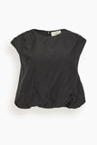 Loulou de Saison Cosma Gathered Sleeveless Top in Black