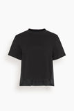 Sacai Tops Nylon Twill Mix Cotton Jersey T-Shirt in Black Sacai Nylon Twill Mix Cotton Jersey T-Shirt in Black